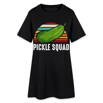 Pickle Squad Retro Sunset - Frauen T-Shirt-Kleid - Schwarz - Vorne