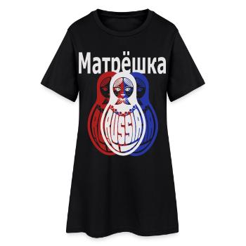 Matryoshka, russe - Robe T-shirt Femme - noir - Devant