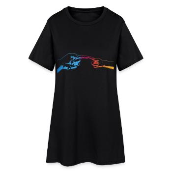 father and daughter - Women’s T-Shirt Dress - black - Front
