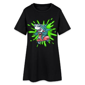Shark Funny Vélomoteur Cyclomoteur Roller Comic - Robe T-shirt Femme - noir - Devant