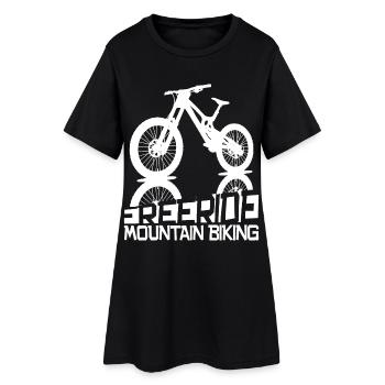 Freiheit und Adrenalin – MTB Freeride - Frauen T-Shirt-Kleid - Schwarz - Vorne