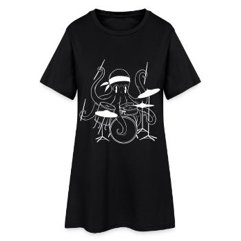 Tambours Octopus - Robe T-shirt Femme - noir - Devant
