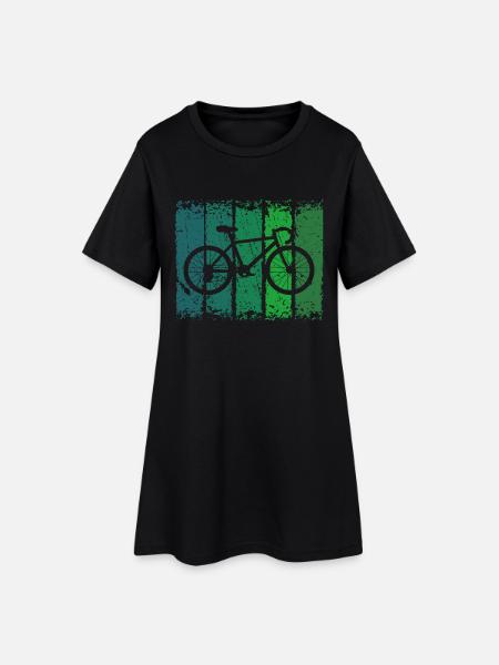 Fahrrad - Frauen T-Shirt-Kleid - Schwarz