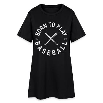 Né pour le logo du baseball - Robe T-shirt Femme - noir - Devant