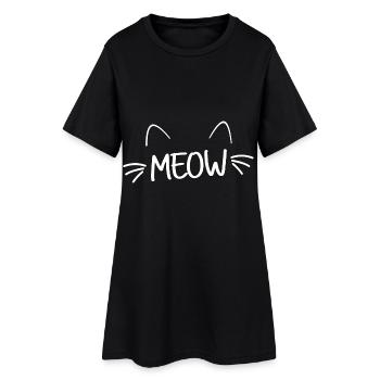 Chat Chat Motif Miaou Propriétaire De Chat - Robe T-shirt Femme - noir - Devant