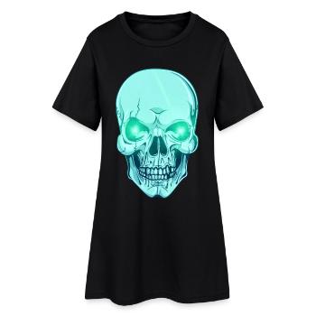 Colorful skull in pastel and things - skull - Women’s T-Shirt Dress - black - Front