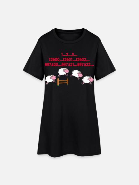 Compter les moutons - Robe T-shirt Femme - noir