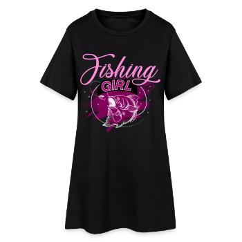Pêcheur, pêche, pêcheur - Robe T-shirt Femme - noir - Devant