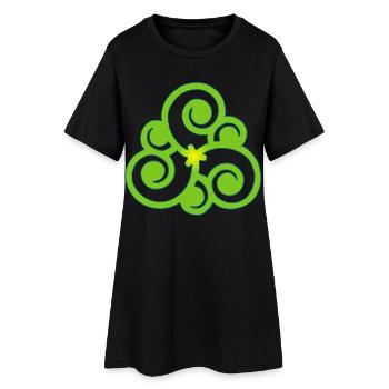 Fleur celte et nature - Robe T-shirt Femme - noir - Devant