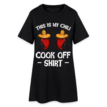 Chemise de concours de chili avec du paprika - Robe T-shirt Femme - noir - Devant