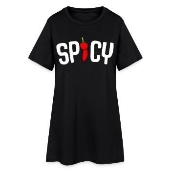Typographie du piment épicé - Robe T-shirt Femme - noir - Devant