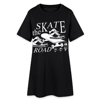 Patineur - Robe T-shirt Femme - noir - Devant