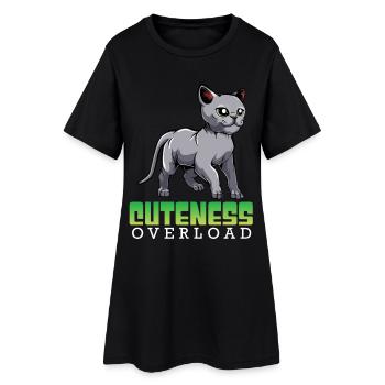 Katzen Überdosis Niedlichkeit - Frauen T-Shirt-Kleid - Schwarz - Vorne