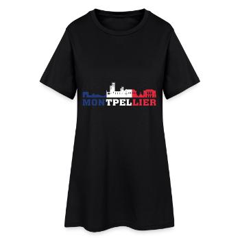 Montpellier City Skyline France Landmark Map - Robe T-shirt Femme - noir - Devant