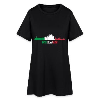 Mailänder Stadt Skyline Italien Wahrzeichen, Mailand Italien - Frauen T-Shirt-Kleid - Schwarz - Vorne
