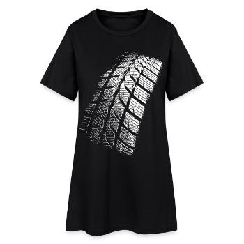 Pneumatique / Pneu / Moto / Voiture - Robe T-shirt Femme - noir - Devant
