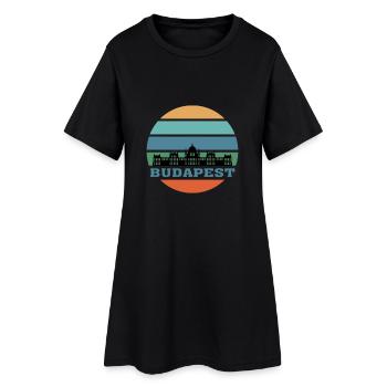 Budapest City Skyline Hongrie Landmark - Robe T-shirt Femme - noir - Devant