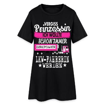Prinzessin & LKW-Fahrerin - Frauen T-Shirt-Kleid - Schwarz - Vorne