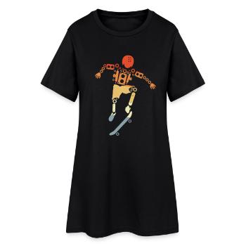Skateur - Robe T-shirt Femme - noir - Devant