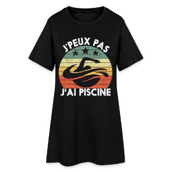 Je peux pas j'ai piscine - Robe T-shirt Femme - noir - Devant