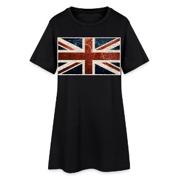 Drapeau anglais - Robe T-shirt Femme - noir - Devant