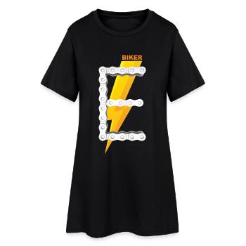 E-Biker Shirt cadeau symbole logo - Robe T-shirt Femme - noir - Devant