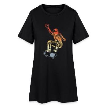 Faire de la planche à roulettes - Robe T-shirt Femme - noir - Devant