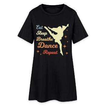 Eat Sleep Dance Repeat - Frauen T-Shirt-Kleid - Schwarz - Vorne