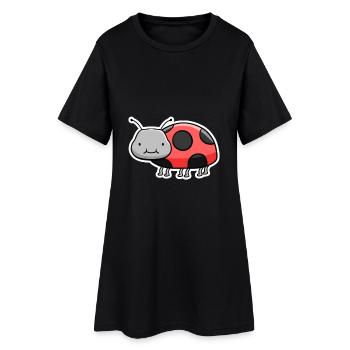 Cuddly Ladybug Cartoon - Women’s T-Shirt Dress - black - Front