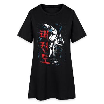 Cadeau de karaté coréen Taekwondo High Kick - Robe T-shirt Femme - noir - Devant