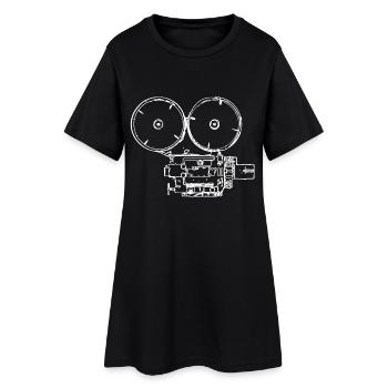 Vintage Filmkamera - Frauen T-Shirt-Kleid - Schwarz - Vorne