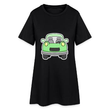 Vue frontale joyeuse de chariot vert - Robe T-shirt Femme - noir - Devant