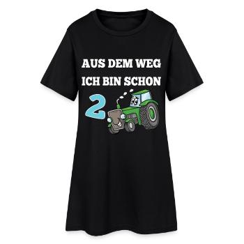 Aus dem Weg ich bin schon 2 Kindergeburtstag - Frauen T-Shirt-Kleid - Schwarz - Vorne