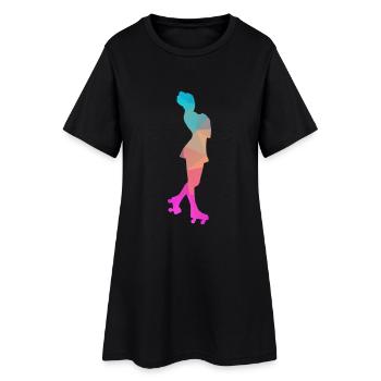 Conception abstraite de glace et de patins à roulettes - Robe T-shirt Femme - noir - Devant