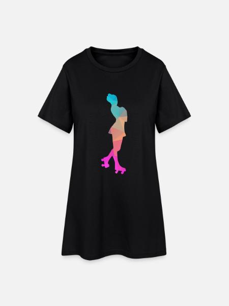 Conception abstraite de glace et de patins à roulettes - Robe T-shirt Femme - noir