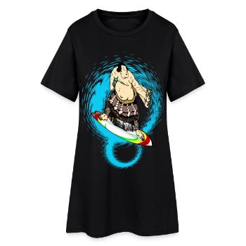 Surfeur de sumo - Robe T-shirt Femme - noir - Devant
