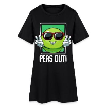 Limette Peace Out Cartoon - Frauen T-Shirt-Kleid - Schwarz - Vorne