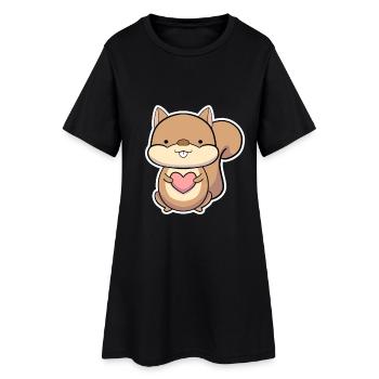 écureuil - Robe T-shirt Femme - noir - Devant