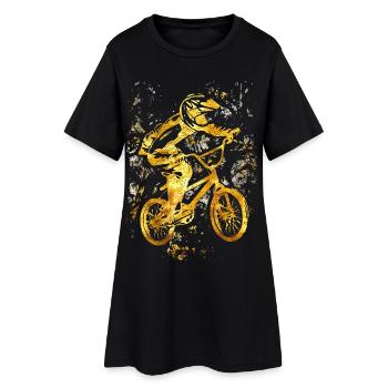 Vélo BMX | Vélo BMX | BMX d'or | Idée cadeau ♥ - Robe T-shirt Femme - noir - Devant