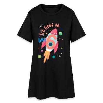 Weltraumheld 6. Geburtstag für Kinder - Frauen T-Shirt-Kleid - Schwarz - Vorne