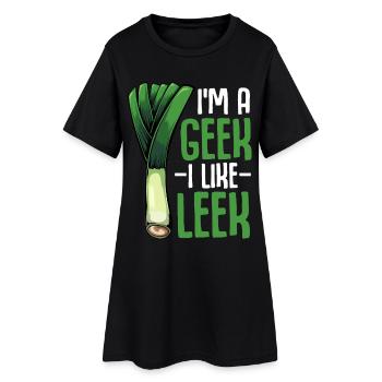 LeekGeek: I like leeks - Women’s T-Shirt Dress - black - Front