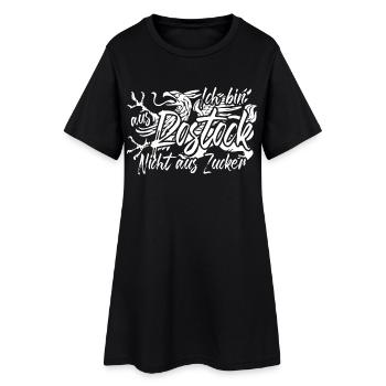 Ich bin aus Rostock nicht aus Zucker - Frauen T-Shirt-Kleid - Schwarz - Vorne