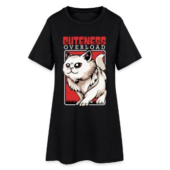 Katzen Cuteness Überfluss - Frauen T-Shirt-Kleid - Schwarz - Vorne