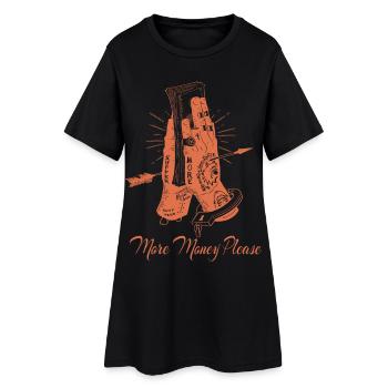 Mehr Geld bitte - Frauen T-Shirt-Kleid - Schwarz - Vorne