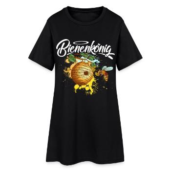 Bienenkönig - Frauen T-Shirt-Kleid - Schwarz - Vorne