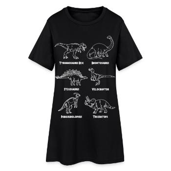 Dinosaur varieties - Women’s T-Shirt Dress - black - Front