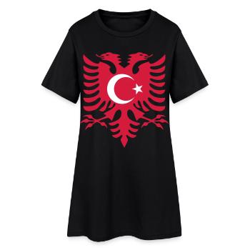Drapeau Albanie Turquie - Robe T-shirt Femme - noir - Devant