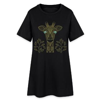 Mystical Magic Zoo with Golden Giraffe - Women’s T-Shirt Dress - black - Front