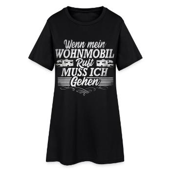 Camping Campen - Frauen T-Shirt-Kleid - Schwarz - Vorne