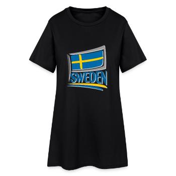 Souvenir de la Suède, voyage drapeau Suède - Robe T-shirt Femme - noir - Devant